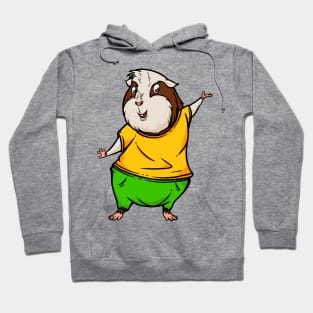 Cute Anthropomorphic Human-like Cartoon Character Guinea Pig in Clothes Hoodie